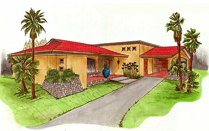 Spanish Colonial style home.image